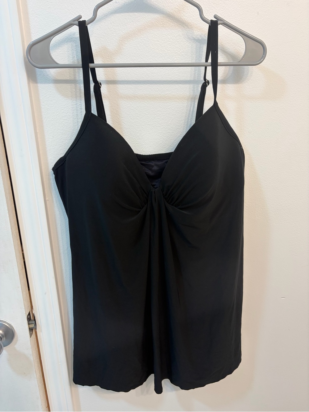 Black Twist-Front Women's Tankini Top